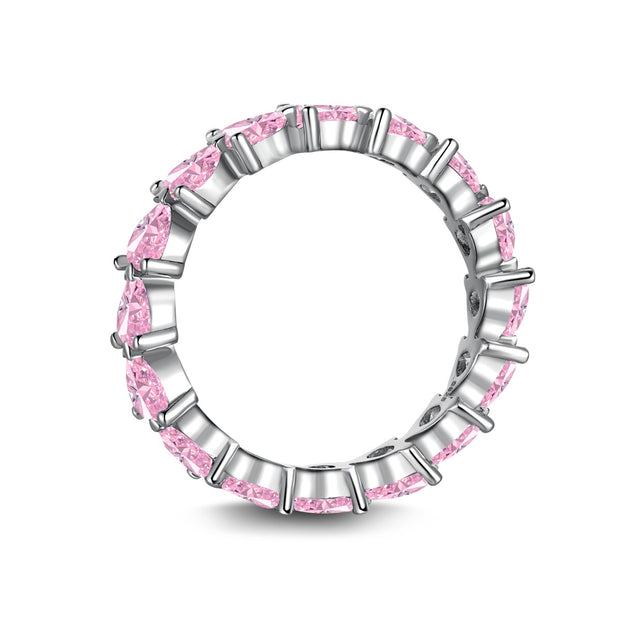 Pink Band Celine Silver Ring