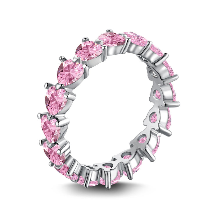 Pink Band Celine Silver Ring