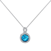 Blue Round Slilver Necklace