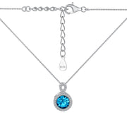 Blue Round Slilver Necklace